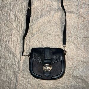 Elegant Black Coach Leather Crossbody Bag